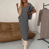 Knit Turtleneck Sweater and Midi Skirt Set