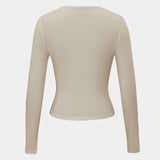 Long Sleeve Fitted Crop Top with Thumbhole Cuffs