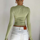 Long Sleeve Fitted Top with Thumbhole Detail