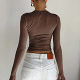 Long Sleeve Fitted Top with Thumbhole Detail