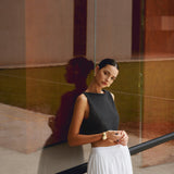 Sleeveless Textured Crop Top with Clean Neckline