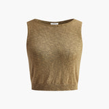 Sleeveless Textured Crop Top with Clean Neckline