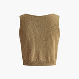 Sleeveless Textured Crop Top with Clean Neckline