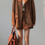 Relaxed Fit Button Front Blazer with Classic Tailoring