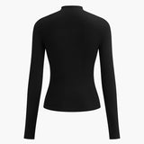 Asymmetrical Ruched Long Sleeve Fitted Top