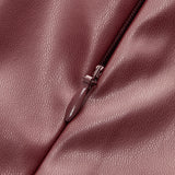 Sleeveless Draped Faux Leather Top with High Neck