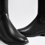 Buckle Detail Knee High Riding Boots