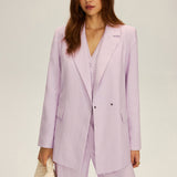 Belted Tailored Blazer with Wrap Front Design