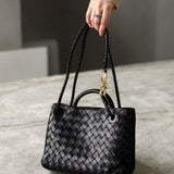 Woven Top Handle Tote Bag