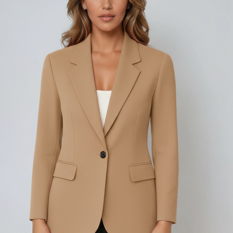 Tailored Single Button Blazer with Modern Structured Fit