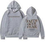 Faith Over Fear Inspirational Hoodie with Relaxed Fit