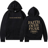 Faith Over Fear Inspirational Hoodie with Relaxed Fit