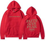 Faith Over Fear Inspirational Hoodie with Relaxed Fit