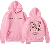 Faith Over Fear Inspirational Hoodie with Relaxed Fit