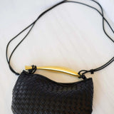 Woven Crescent Handle Statement Bag
