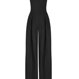 Strapless Wide Leg Jumpsuit with Tailored Fit