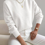 Relaxed Mock Neck Knit Sweater with Soft Finish