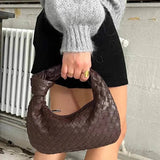 Woven Knot Handle Hobo Bag