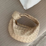 Woven Knot Handle Hobo Bag