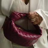 Woven Knot Handle Hobo Bag
