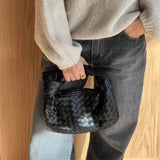 Woven Knot Handle Hobo Bag