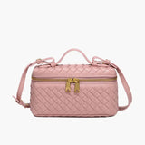 Woven Zip Camera Crossbody Bag