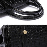Croc Embossed Structured Top Handle Bag