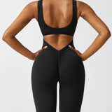 Sleeveless Sculpting Flared Leg Jumpsuit