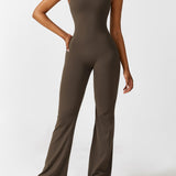 Sleeveless Sculpting Flared Leg Jumpsuit
