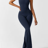 Sleeveless Sculpting Flared Leg Jumpsuit