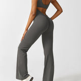 Sleeveless Sculpting Flared Leg Jumpsuit