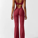 Sleeveless Sculpting Flared Leg Jumpsuit