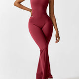 Sleeveless Sculpting Flared Leg Jumpsuit