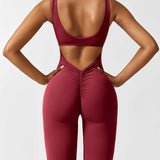 Sleeveless Sculpting Flared Leg Jumpsuit