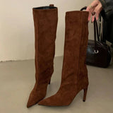 Pointed Toe High Heel Knee High Boots