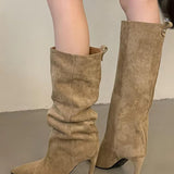 Pointed Toe High Heel Knee High Boots